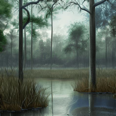 Swamp Landscape Graphic · Creative Fabrica