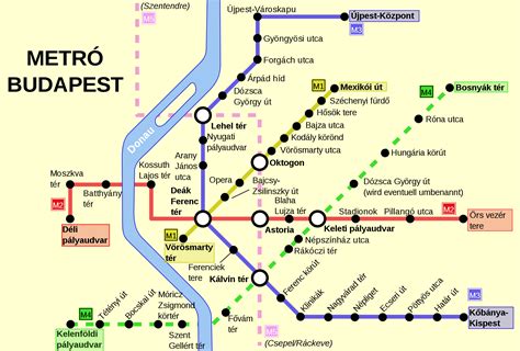 Budapest metro map, Hungary