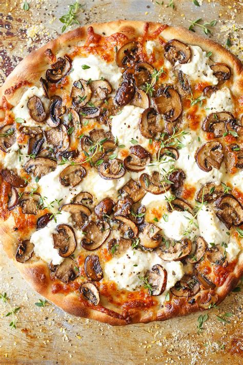 White Mushroom Pizza - Damn Delicious