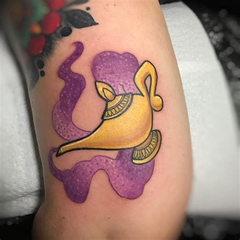 Little magic lamp🧞‍♂️💛💜 #apprenticetattoo #tattooapprentice # ...