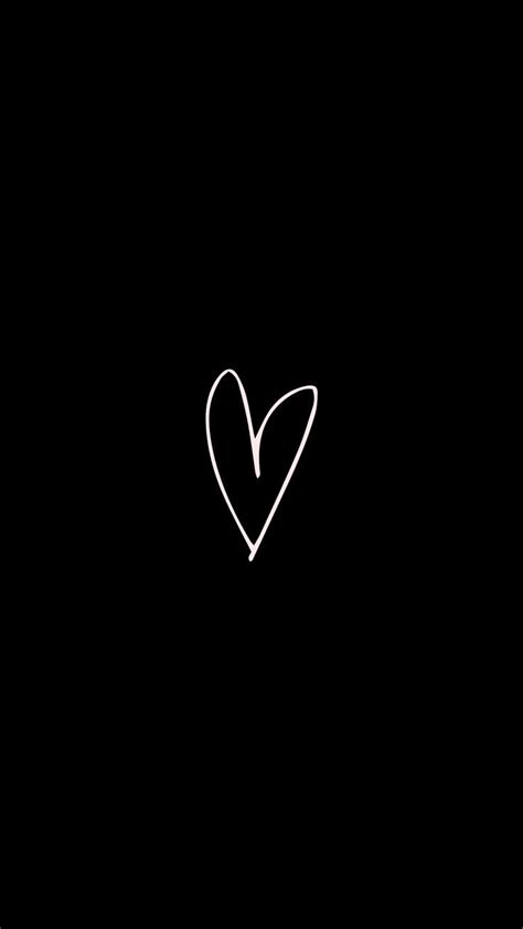 Minimal Black Aesthetic Wallpaper with Heart Design | Black aesthetic ...