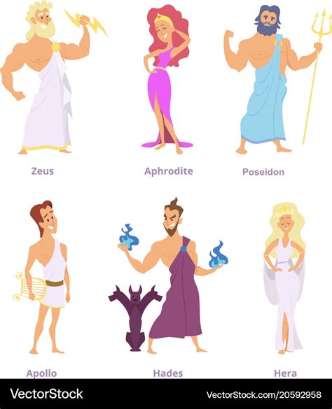 Ancient greek mythology the gods and goddesses of Vector Image