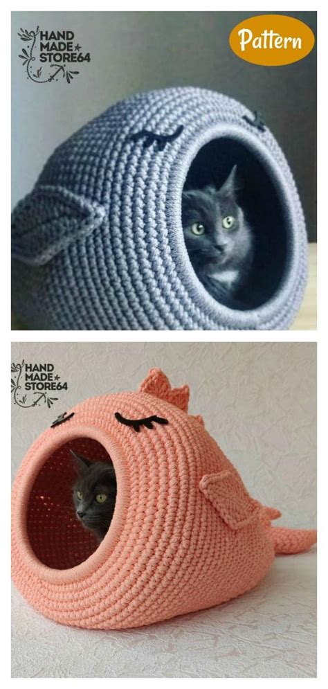 Adorable Cat Cave Crochet Patterns | Cat cave crochet pattern, Crochet ...