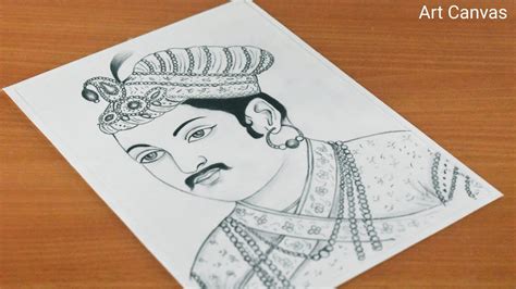 Akbar_Mughal Emperor / Drawing With Pencil Sketch / Step by Step ...