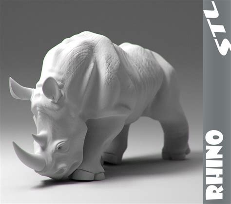 Rhino stl 3D Model 3D printable .obj .stl - CGTrader.com