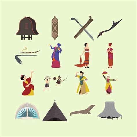 Premium Vector | Nusa tenggara indonesia culture and landmark