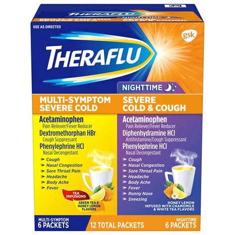 Theraflu MultiSymptom Severe Cold Relief Medicine/Nighttime Severe Cold ...