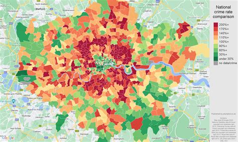 London burglary crime statistics in maps and graphs.