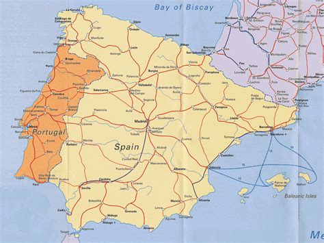 Iberian Railway map covering Spain and Portugal by All Europe Rail ...