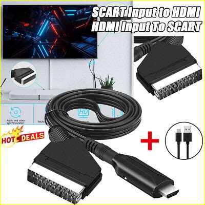 SCART to HDMI Converter Cable HDMI to SCART 1080P Conversion Adapter ...