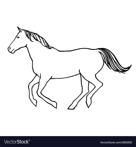 Outline of running horse Royalty Free Vector Image