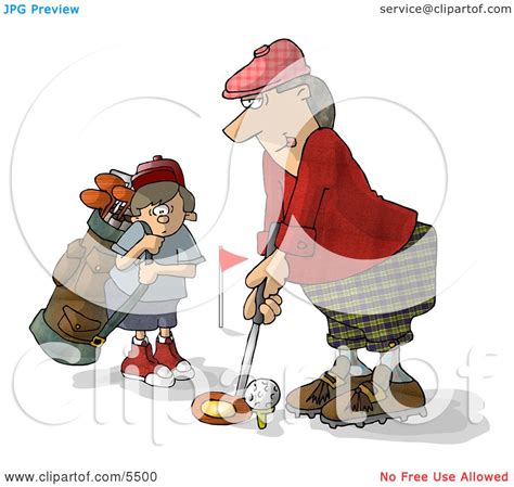 Father and Son Golfing Together Clipart Illustration by djart #5500