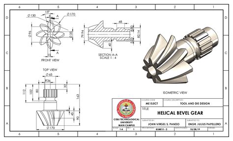 Helical Bevel Gear Design - Docsity