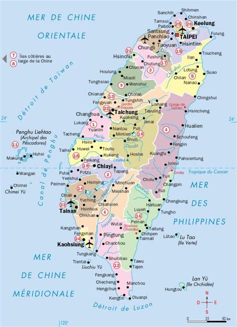 Taiwan cities map - Map of Taiwan cities (Eastern Asia - Asia)