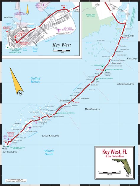 TRIPinfo.com - Key West & Florida Keys Road Map | Florida keys map, Key ...