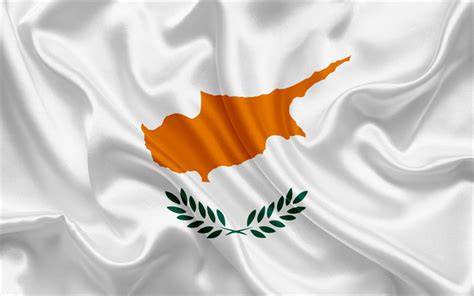 Download wallpapers flag of Cyprus, Europe, Cyprus, white silk flag for ...