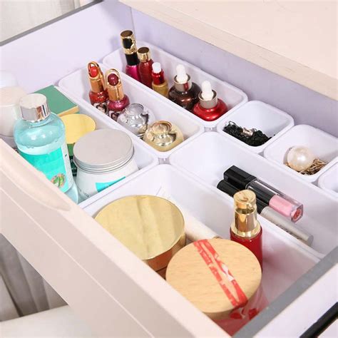 8pcs/set Desk Drawer Organizer Tray Dividers Shallow Drawer Organizers ...