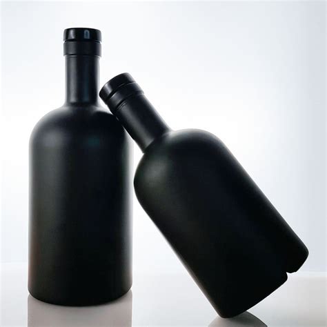 Matte black glass bottle | Wilk Glass