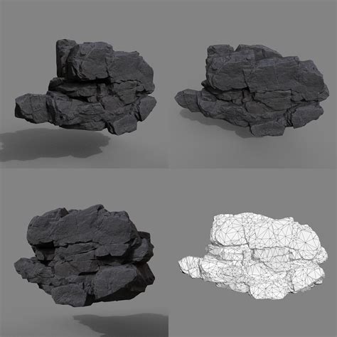 ArtStation - Low Poly Black Cliff Face 221208 - Ultra HD 16K Texture ...