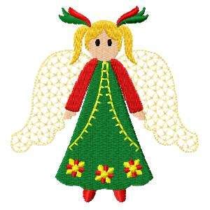 Machine Embroidery Designs - Christmas Folk Art Angels Set