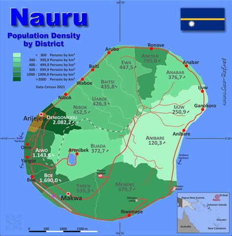 Nauru Country data, links and map by administrative structure