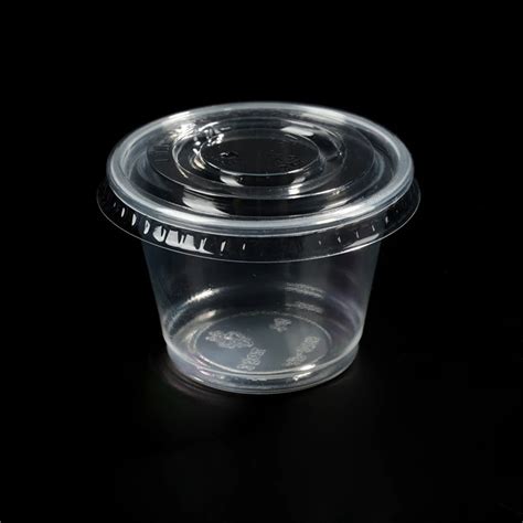 1oz Plastic Sauce Cup Small Plastic Cups With Flat Lid Wholesale ...