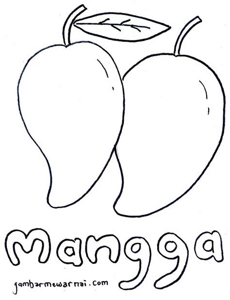 Belajar Mewarnai Buah Mangga buat anak | Fruit coloring pages, Birthday ...