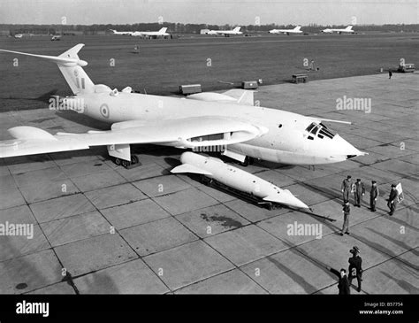 Press showing of the Handley Page Victor bomber with its Blue Steel ...