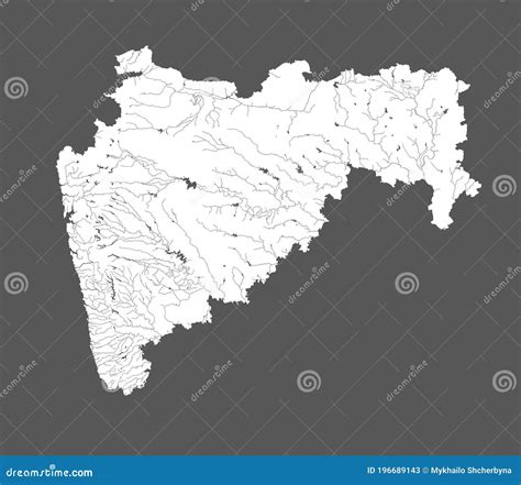 Map Of Maharashtra With Lakes And Rivers Vector Illustration ...