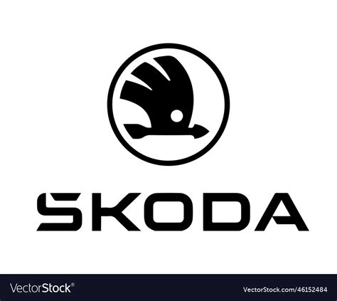 Skoda brand logo symbol with name black design Vector Image