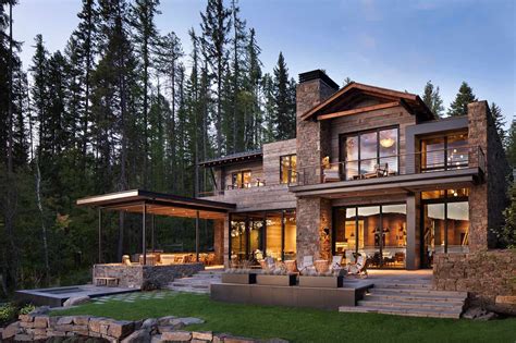 This mountain modern lakefront home in Montana is all about Zen