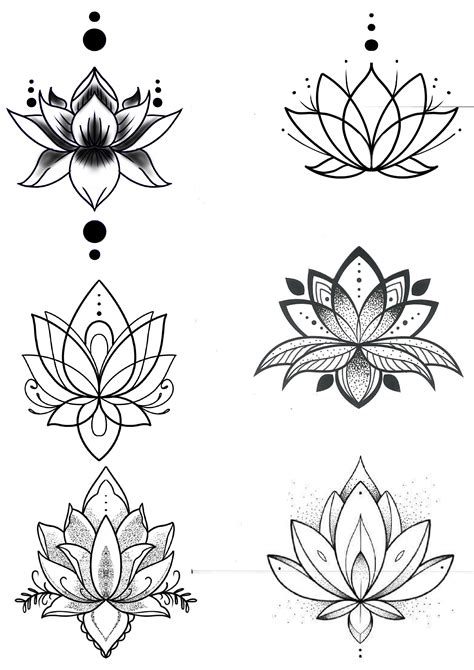 Simple Lotus Tattoo Design