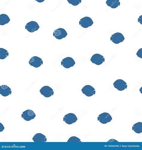 Seamless Pattern Blue Tropical Fish Silhouette on White, Vector Stock ...