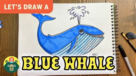 How To Draw A Blue Whale For Kids