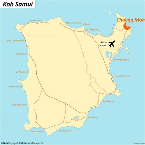 Map of Choengmon - Koh Samui, Thailand - Choeng Mon Beach Map ...