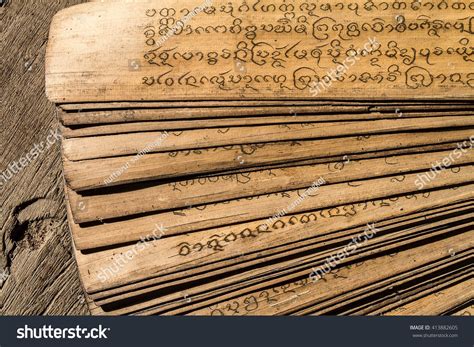 Old Tripitaka Buddhist Scriptures North Thailand Stock Photo 413882605 ...