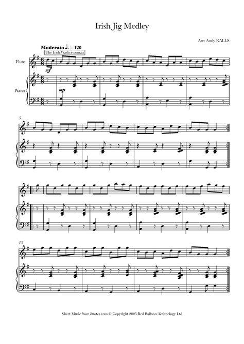 Irish Jig Medley Sheet music for Flute - 8notes.com Free Sheet Music ...