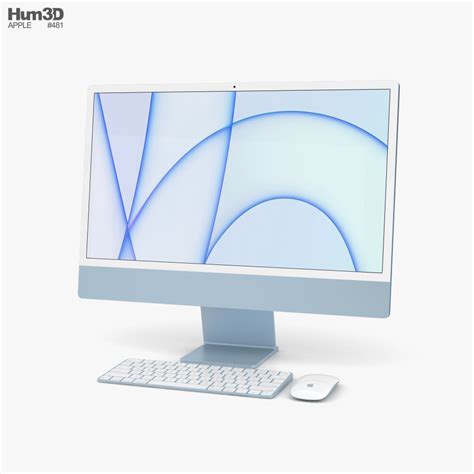 Apple iMac 24-inch 2021 Blue 3D model - Electronics on Hum3D