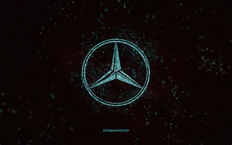 Download wallpapers Mercedes-Benz glitter logo, 4k, black background ...