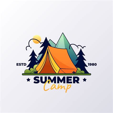 Free Vector | Gradient logo template for summer camp