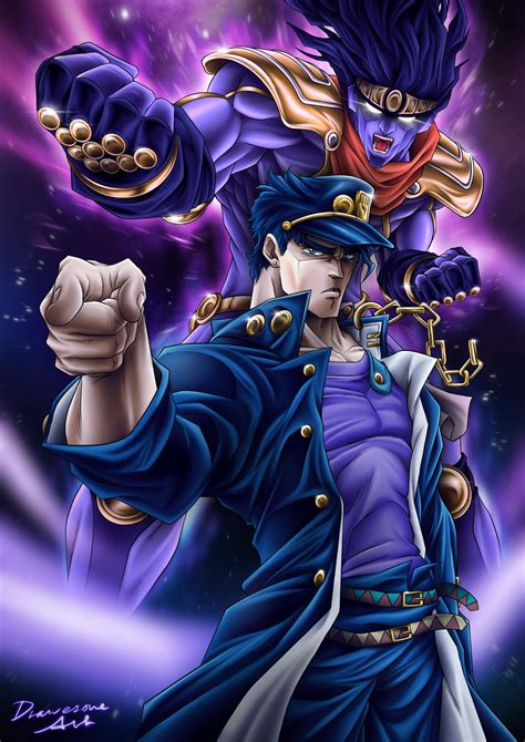 Fanart] Artwork of Jotaro and Star Platinum (55 hours of ... | Jojos ...