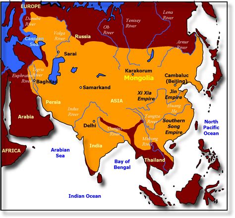 Map of Mongol Empire – Zendmen Travel Mongolia