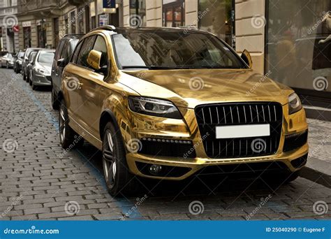 Metallic Gold Car Stock Photo - Image: 25040290