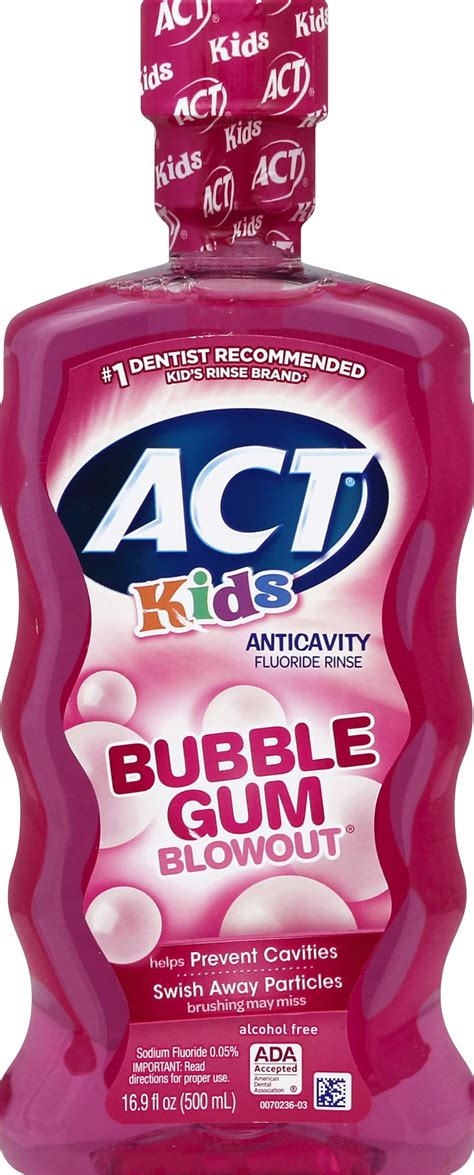 ACT® Kids Anticavity Bubblegum Blowout® Fluoride Mouthwash, 16.9oz ...