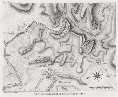 Carte de l'Emplacement de la Ville d'Ilion - Troy Troja Hisarlik ...