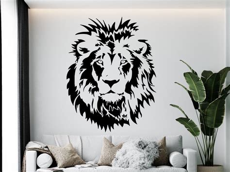 Lion Wall Decal Lion Wall Sticker Lion Wall Decor JG15 - Etsy