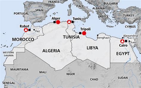 Egypt And Morocco Map - Bunnie Valentia