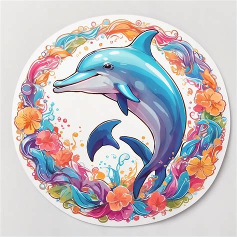 Premium AI Image | Cute Dolphin sticker