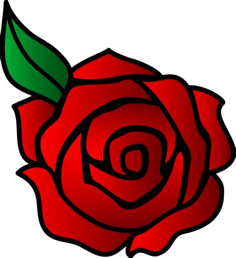 Red Rose Outline - ClipArt Best