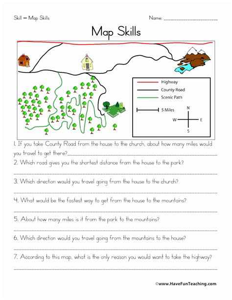 Mapping Scale Worksheets